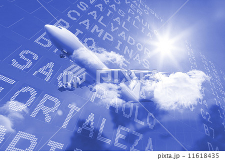 Travel and tourism collage with airplane 11618435