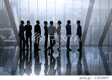 Composite image of business colleagues talking Composite image of business colleagues talking 11618607