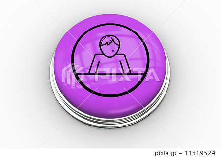 Man graphic on purple button Man graphic on purple button 11619524