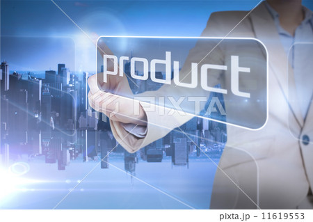 Businesswoman presenting the word product 11619553