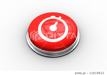 Composite image of stopwatch graphic on button 11619622