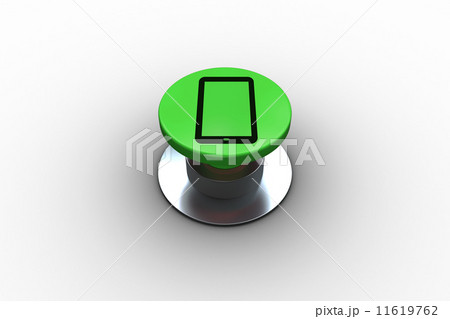 Composite image of digital tablet graphic on button 11619762