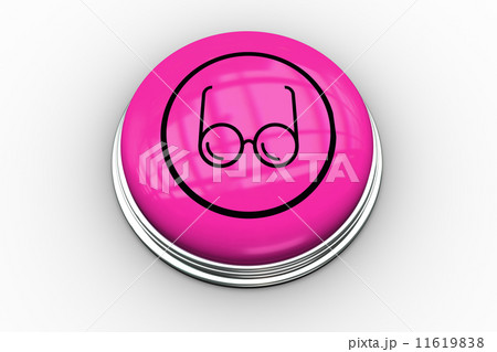 Spectacles graphic on pink button 11619838