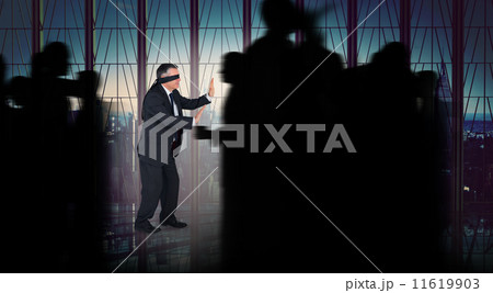 Composite image of silhouette of business people walking 11619903