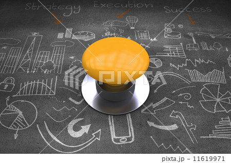 Composite image of yellow push button Composite image of yellow push button 11619971