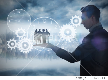 Composite image of business team looking at camera 11620011