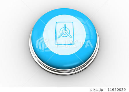 Locked vault graphic on blue button Locked vault graphic on blue button 11620029