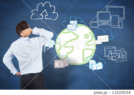 Composite image of thinking businessman scratching head 11620038