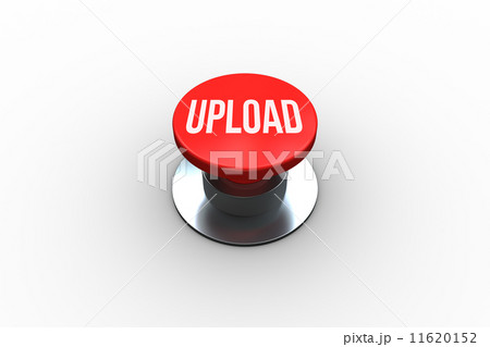 Upload on digitally generated red push button Upload on digitally generated red push button 11620152