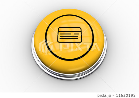 Credit card graphic on yellow push button 11620195