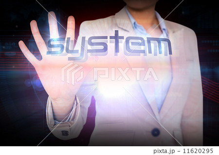 Businesswoman presenting the word system 11620295