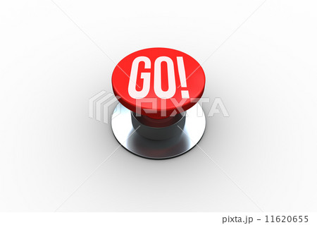 Go on digitally generated red push button 11620655