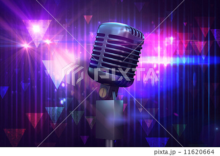 Composite image of retro chrome microphone Composite image of retro chrome microphone 11620664