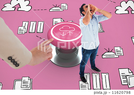 Composite image of shouting casual man standing Composite image of shouting casual man standing 11620798