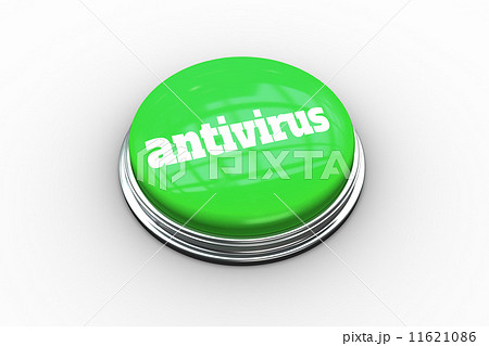 Antivirus on digitally generated green push button 11621086
