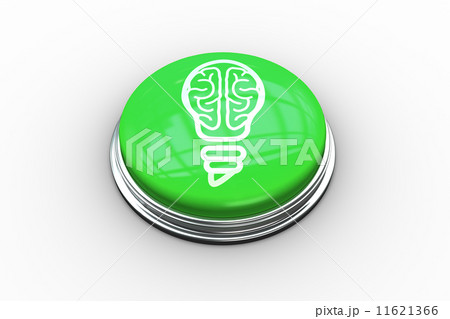 Composite image of light bulb with brain inside graphic on butto Composite image of light bulb with brain inside graphic on butto 11621366