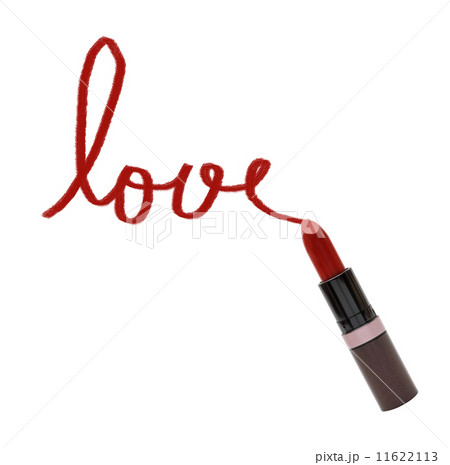 close up of lipstick with word love on white background 11622113