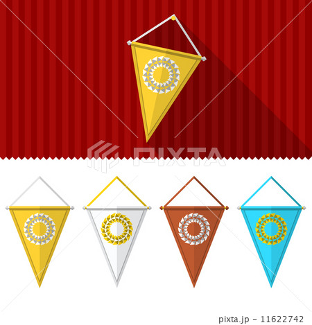 Flat illustration of triangular pennants Flat illustration of triangular pennants 11622742