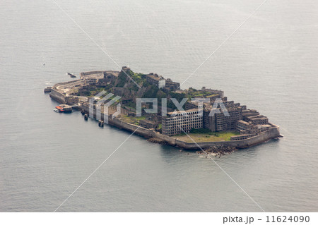 軍艦島を空撮 11624090