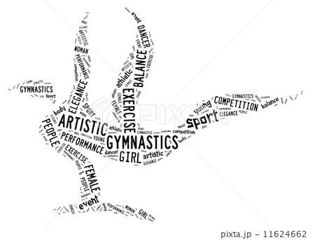 artistic gymnastics pictogram with black wordings 11624662