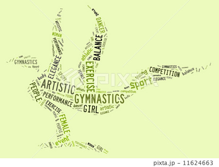 artistic gymnastics pictogram with green wordings artistic gymnastics pictogram with green wordings 11624663
