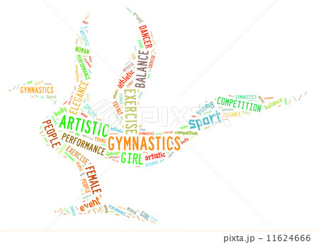 artistic gymnastics pictogram with bright colorful wordings artistic gymnastics pictogram with bright colorful wordings 11624666