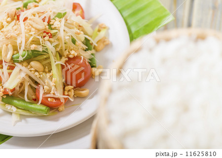 Som Tam - Green Papaya Salad. Thai & Lao Cuisine	 11625810