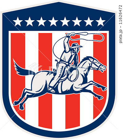 American Rodeo Cowboy Horse Lasso Shield Retro American Rodeo Cowboy Horse Lasso Shield Retro 11626472