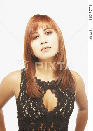 Asian woman wearing lace shirt 11627771