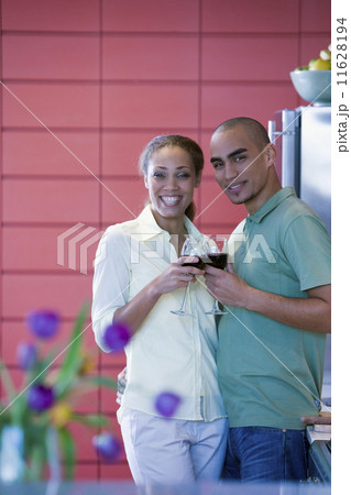African American couple drinking wine African American couple drinking wine 11628194