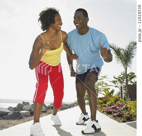 African couple wearing athletic gear African couple wearing athletic gear 11628536