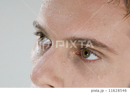 Close up of man's wet face 11628546