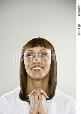 African woman looking up African woman looking up 11628891