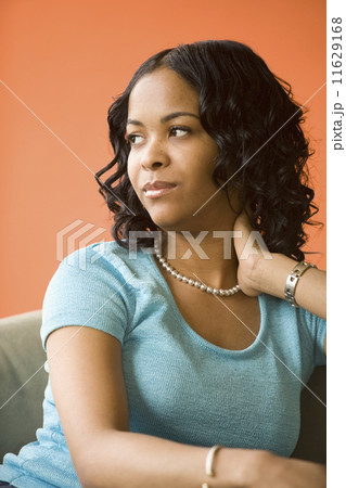 African woman looking to side 11629168