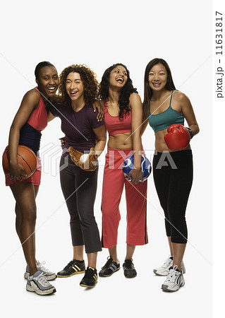 Multi-ethnic women in athletic gear 11631817