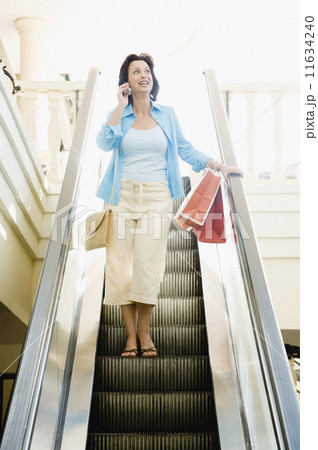 Hispanic woman talking on cell phone Hispanic woman talking on cell phone 11634240