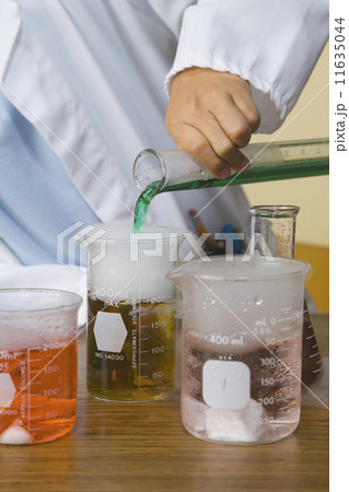 Child pouring liquid into beaker Child pouring liquid into beaker 11635044