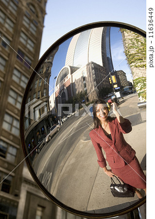 Reflection of Indian businesswoman 11636449