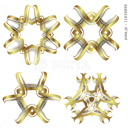 Gold abstract flower elements 11639899
