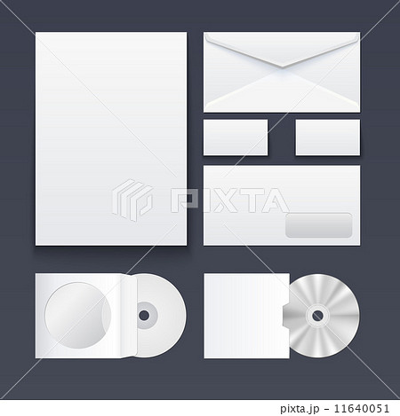 Corporate identity templates — blank, business cards, disk, pen, envelop. Isolated with soft shadows Corporate identity templates — blank, business cards, disk, pen, envelop. Isolated with soft shadows 11640051