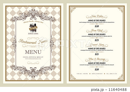 Vintage style restaurant menu design 11640488