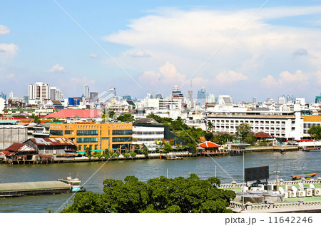 View of the Chao Praya River in Bangkok, taken from the top of W 11642246