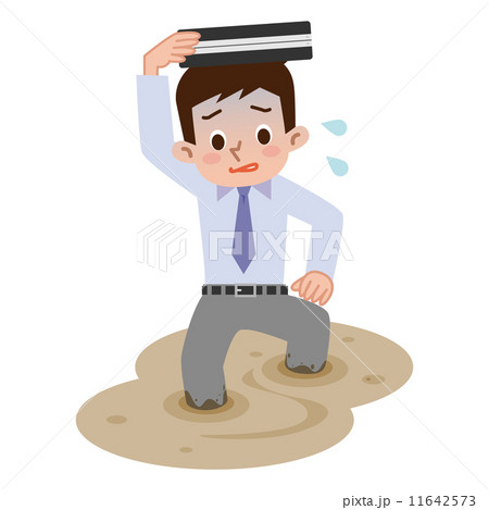 洪水で帰宅困難な男性 11642573