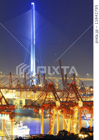 Port warehouse with containers and industrial cargoes 11642795