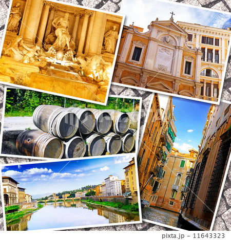 Collage of beautiful Italy. Rome,  Florence, Pisa, Venice 11643323
