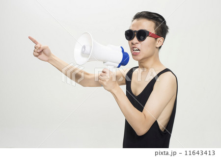 Funky man with loud speaker Funky man with loud speaker 11643413