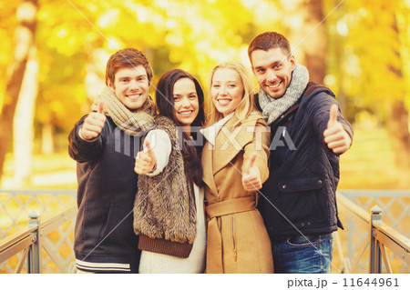 group of friends having fun in autumn park group of friends having fun in autumn park 11644961