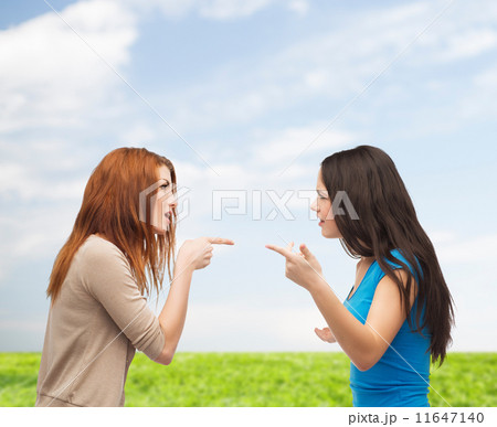 two teenagers having a fight 11647140