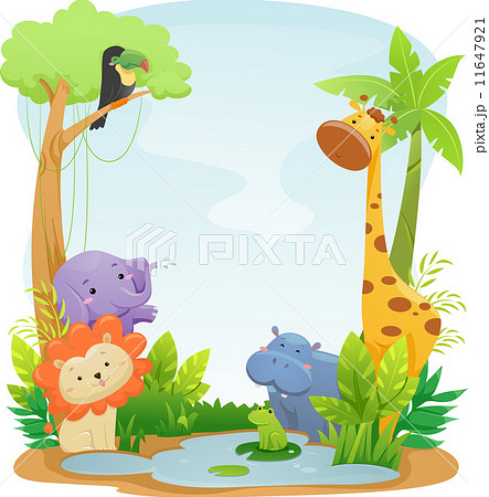Safari Animals Backgroundのイラスト素材