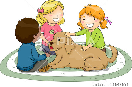 Kids Petting Dog 11648651